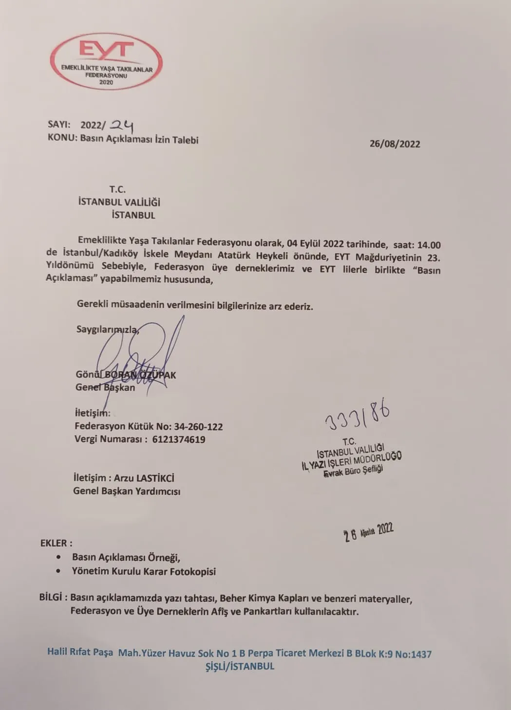 EYT İstanbul Valiligi izin